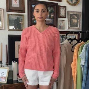 Talbots Pink V-Neck Sweater